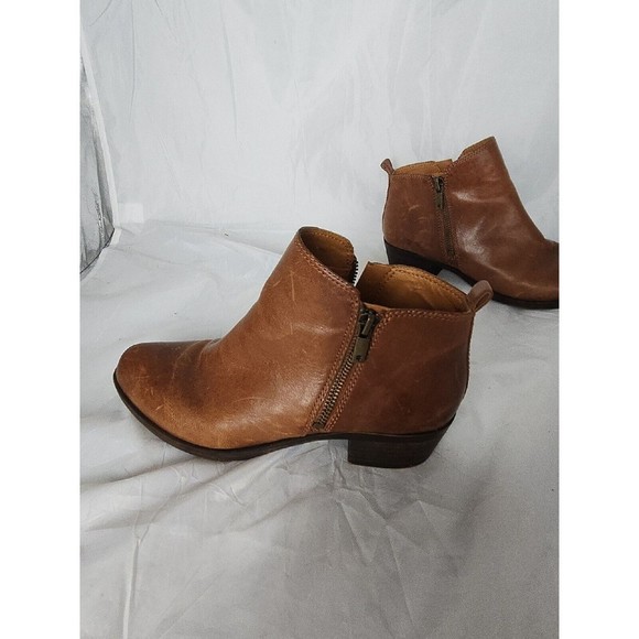 Lucky Brand Basel Women's Brown Distressed Ankle Boots Booties 8M - Picture 9 of 15